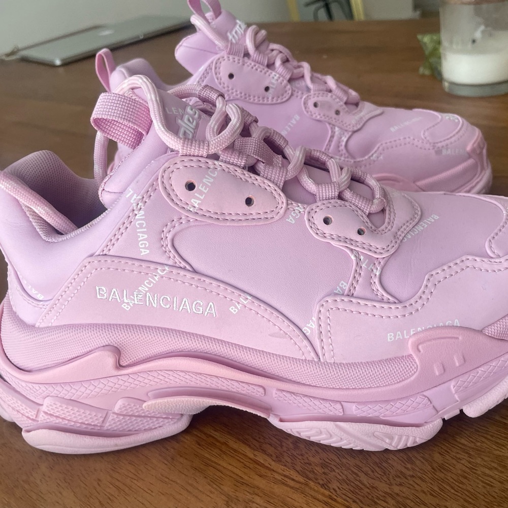 Balenciaga Triple S logo-embroidered leather, nubuck and mesh sneakers. - Picture 2 of 4
